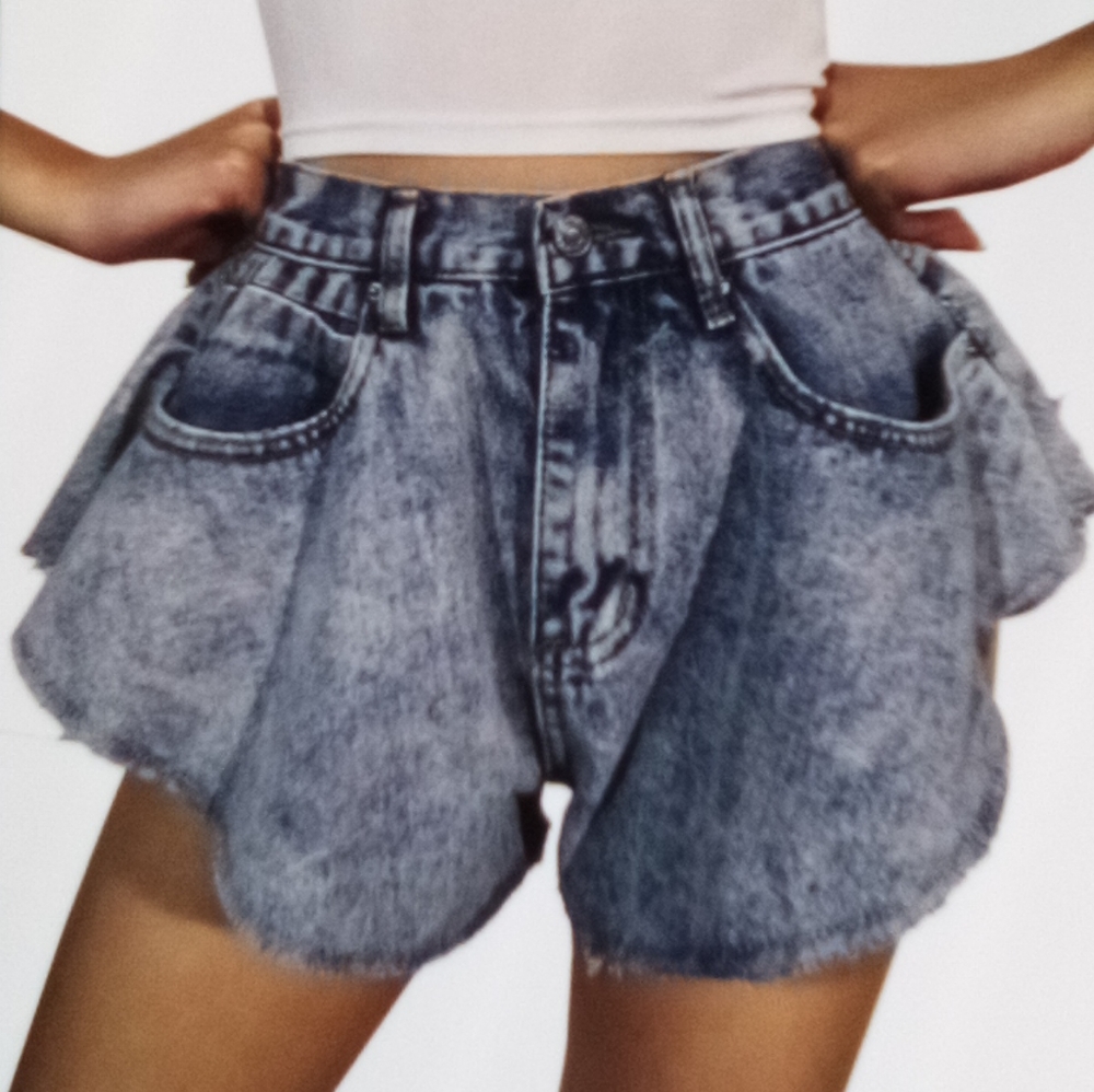 Blue Jean Acid Shorts Wash Size L
